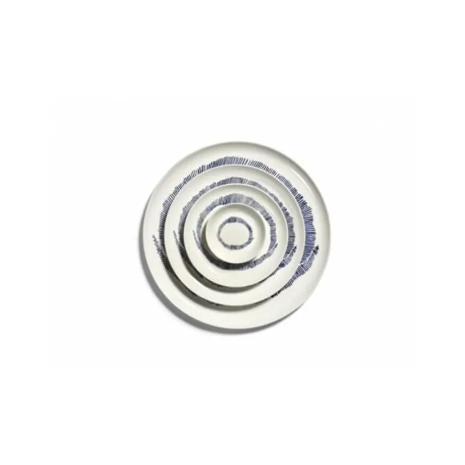 Serax Feast by Ottolenghi schotel S ø 11 cm h 2 cm aardewerk White + Swirl-Stripes Blue