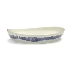 Serax Feast by Ottolenghi serveerschaal S ø 30 cm h 6 cm aardewerk White + Swirl Stripes Blue