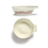 Serax Feast by Ottolenghi tapasbord S ø 8 cm h 2,5 cm aardewerk White + Swirl-Stripes Red