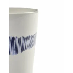Serax Feast by Ottolenghi theekop 330 ml aardewerk White + Swirl-Stripes Blue
