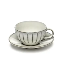 Serax INKU by Sergio Herman schotel voor koffiekop ø 14 cm h 1,4 cm aardewerk wit