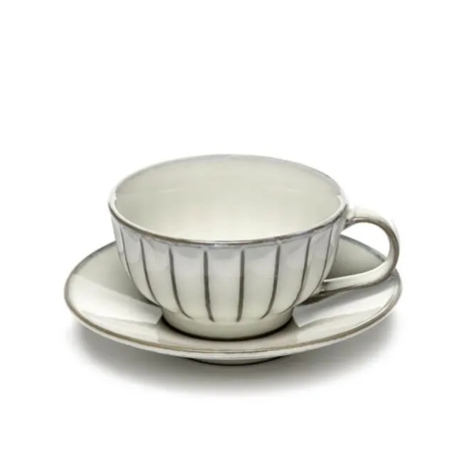 Serax INKU by Sergio Herman schotel voor koffiekop ø 14 cm h 1,4 cm aardewerk wit