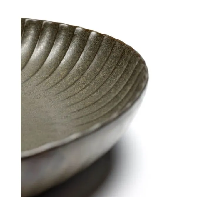 Serax INKU by Sergio Herman serveerschaal M ø 32 cm h 5 cm aardewerk groen