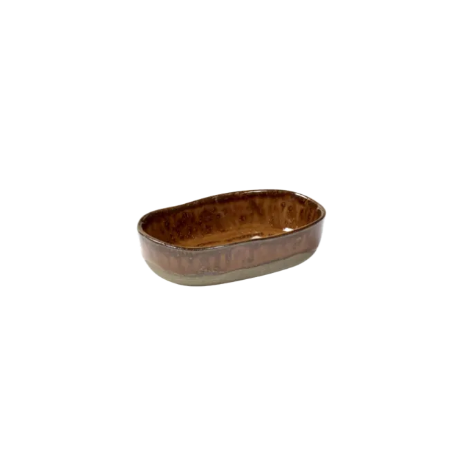 Serax Merci diep bord 9,8 x 6,5 cm h 2,5 cm oker/bruin
