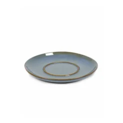 Serax Terres de Rêves schotel voor koffiekop 6 cm stone ware ø 13,5 cm h 1,2 cm - smokey blue