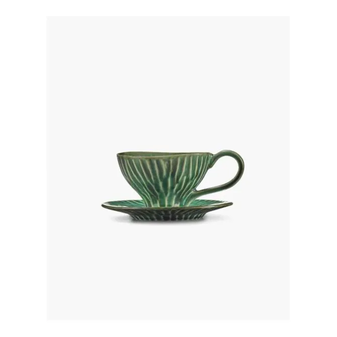 Serax Verde Lanza schotel voor cappuccinokop aardewerk groen