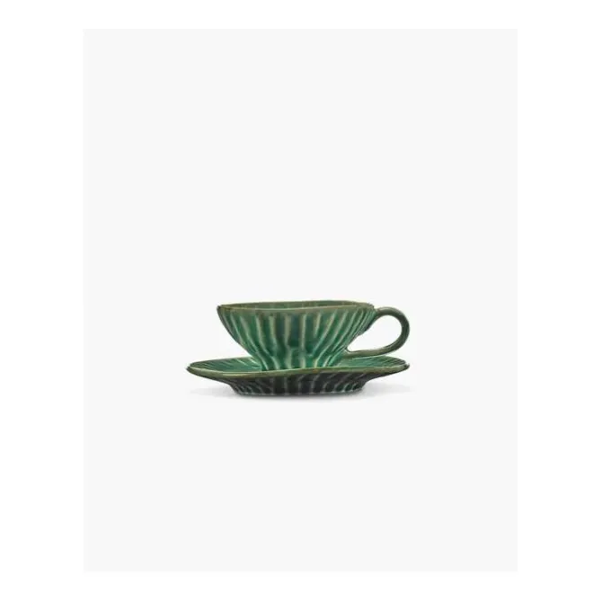 Serax Verde Lanza schotel voor espressokop aardewerk groen