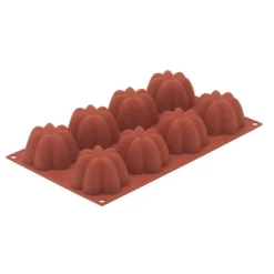 Silikomart bakvorm 8 charlotte vormen ø 7 cm silicone bruin