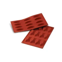 Silikomart bakvorm 12 kano's 7,2 cm silicone bruin