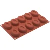 Silikomart bakvorm 10 ovale savarins ø 7 cm silicone bruin