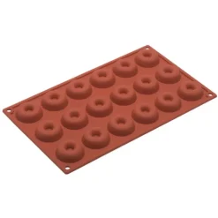 Silikomart bakvorm 18 ronde savarins ø 4,1 cm silicone bruin