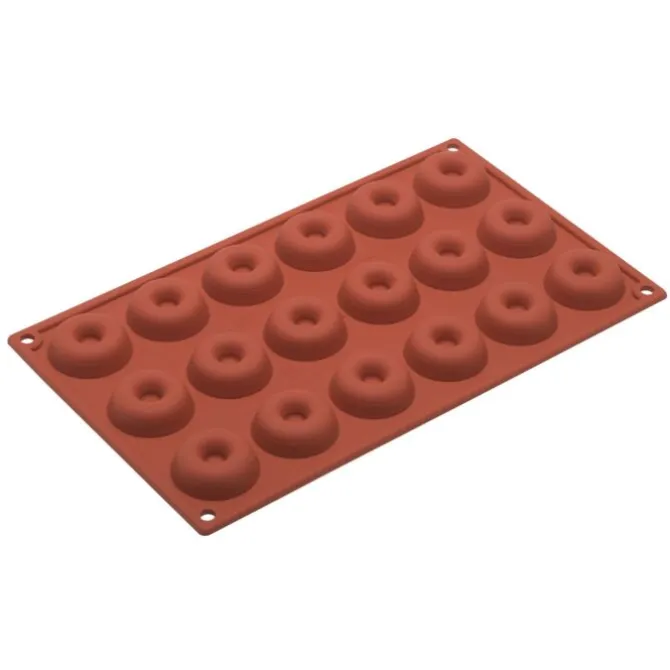 Silikomart bakvorm 18 ronde savarins ø 4,1 cm silicone bruin