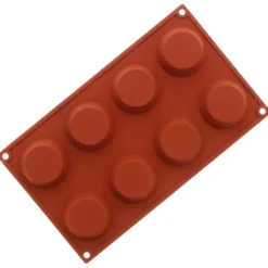 Silikomart bakvorm 8 tartelettes ø 6 cm silicone terracota