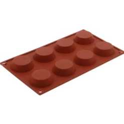 Silikomart bakvorm 8 tartelettes ø 6 cm silicone terracota