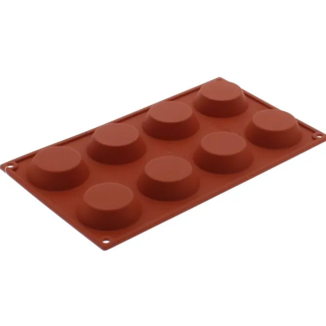 Silikomart bakvorm 8 tartelettes ø 6 cm silicone terracota