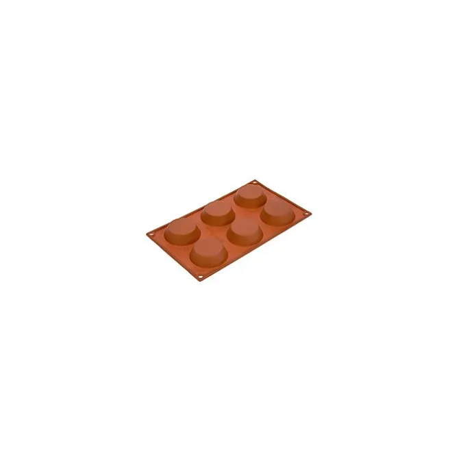 Silikomart bakvorm 6 tartelettes silicone bruin