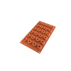 Silikomart bakvorm 24 tulbandjes ø 3,5 cm silicone bruin