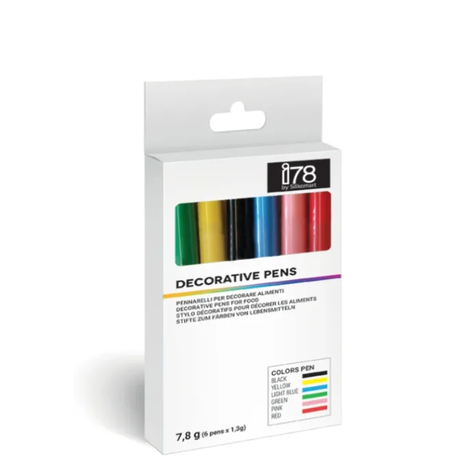 Silikomart decoratiepennen verschillende kleuren 6-delig