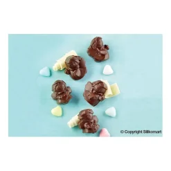 Silikomart EasyChoc Choco Angels bonbonvorm engelen 21 cm silicone bruin