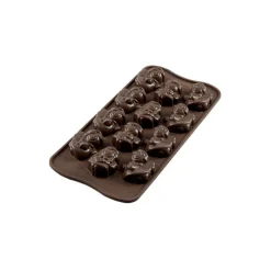 Silikomart EasyChoc Choco Angels bonbonvorm engelen 21 cm silicone bruin