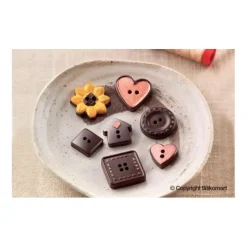 Silikomart EasyChoc Choco Buttons bonbonvorm 21 cm silicone bruin