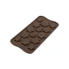 Silikomart EasyChoc Choco Frozen bonbonvorm 14 sneeuwvlokken silicone bruin