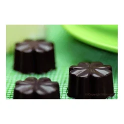 Silikomart EasyChoc Fleury bonbonvorm 15 klavertjes ø 3 cm silicone bruin