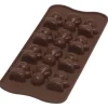 Silikomart EasyChoc Moods bonbonvorm 12 poppetjes silicone bruin
