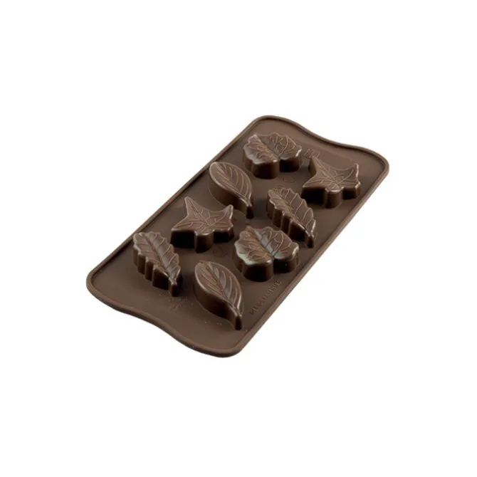 Silikomart EasyChoc Nature bonbonvorm 8 blaadjes silicone br