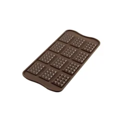 Silikomart EasyChoc Tablette bonbonvorm 12 chocoladerepen 3,7 cm silicone bruin