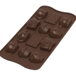 Silikomart EasyChoc Tea Time 21 cm silicone bruin