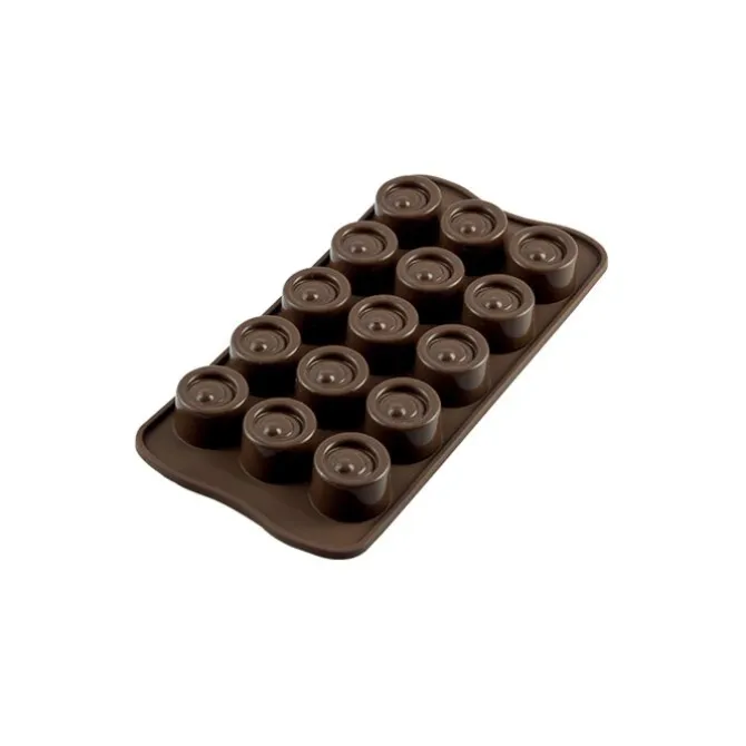 Silikomart EasyChoc Vertigo bonbonvorm 15 cilinders ø 2,8 cm