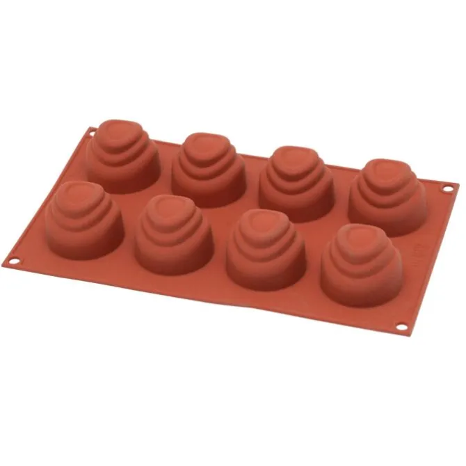 Silikomart Flu bakvorm 8 ronde vormen silicone bruin
