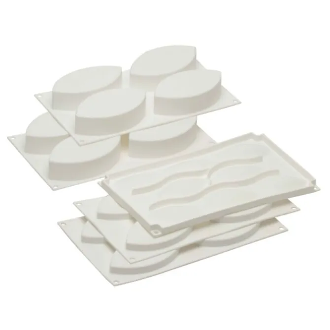 Silikomart Professional bakvormenset Lovissimo ovalen silicone wit 5-delig