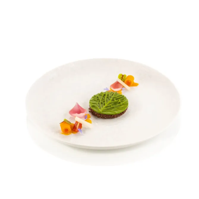 Silikomart Verza 12 decoratie cirkel blad silicone geel