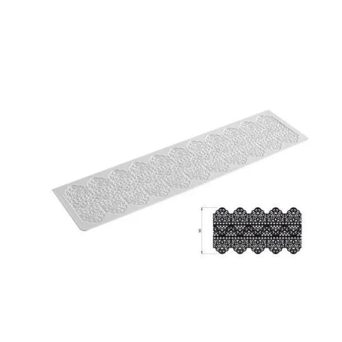 Silikomart Wonder Cakes Tricot Decor Dentelle decoratiemat smal 40 cm silicone wit