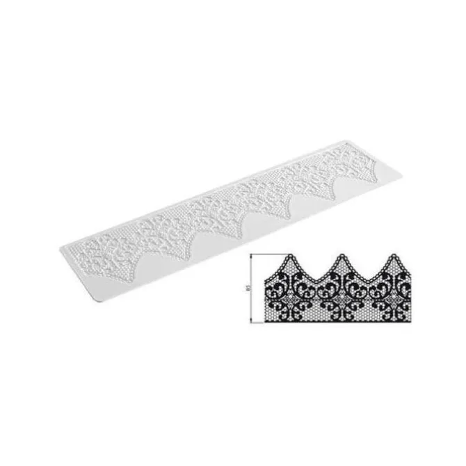Silikomart Wonder Cakes Tricot Decor Baroc decoratiemat smal 40 cm silicone wit