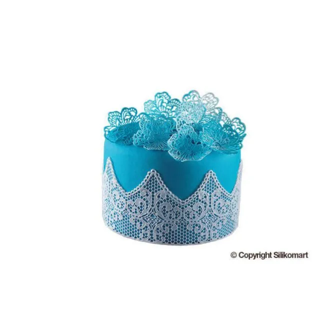 Silikomart Wonder Cakes Tricot Decor Baroc decoratiemat smal 40 cm silicone wit