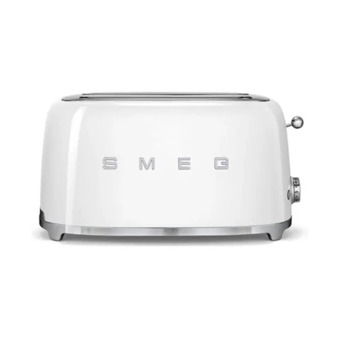 Smeg 50's style broodrooster lang 2 sleuven staal wit
