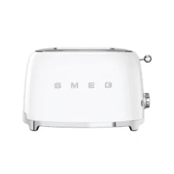 SMEG 50's style broodrooster 2 sleuven staal mat wit