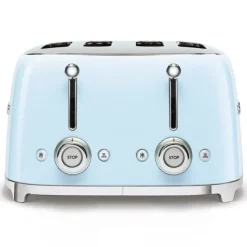 Smeg 50's style broodrooster 4 sleuven staal pastelblauw