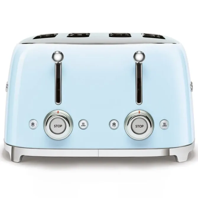 Smeg 50's style broodrooster 4 sleuven staal pastelblauw