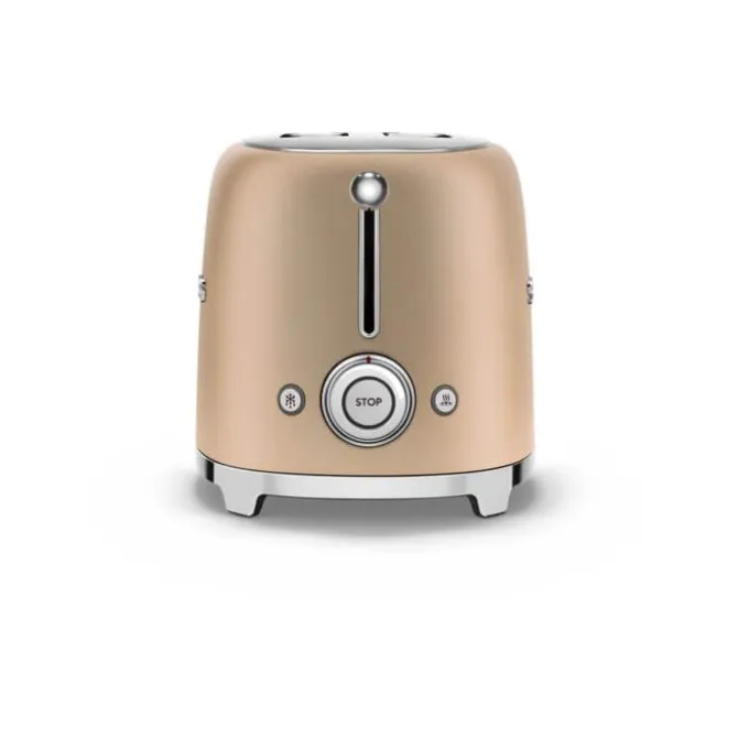 Smeg 50's style broodrooster 4 sleuven staal roze