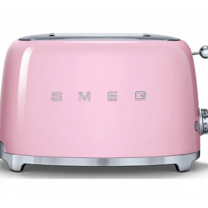 Smeg 50's style broodrooster 2 sleuven staal roze