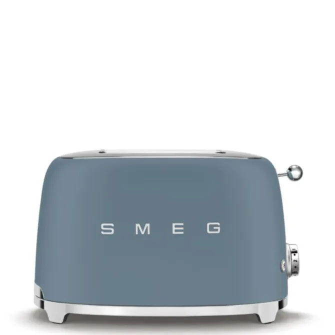 SMEG 50's style broodrooster 2 sleuven staal Storm Blue