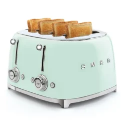 Smeg 50's style broodrooster 4 sleuven staal watergroen