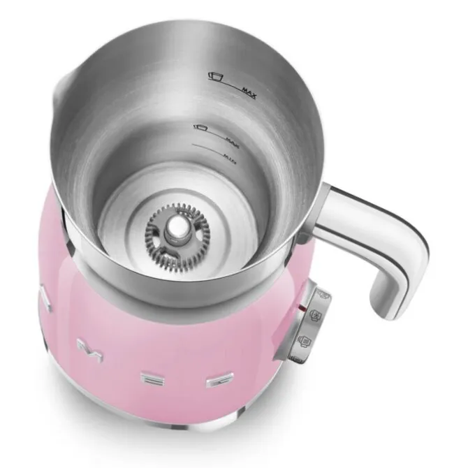 Smeg 50's style elektrische melkopschuimer 600 ml roze
