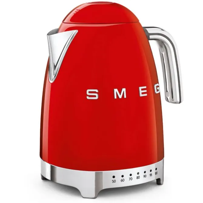 Smeg 50's style waterkoker met temperatuurcontrole 1,7 liter rvs rood