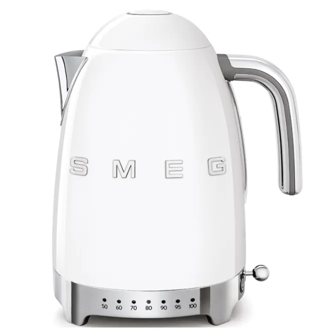 Smeg 50's style waterkoker met temperatuurcontrole 1,7 liter rvs wit