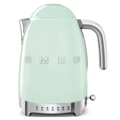 Smeg 50's style waterkoker met temperatuurcontrole 1,7 liter rvs watergroen